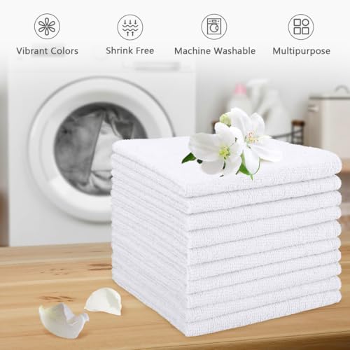 Orighty Wash Cloths, Face Towels 12x12 Inch 20 Pack | Soft Quick-drying White Washcloths, Multi-Purpose Microfiber Face Cloths for Bathroom, Gym, Spa, Hotel, Travel - color: White