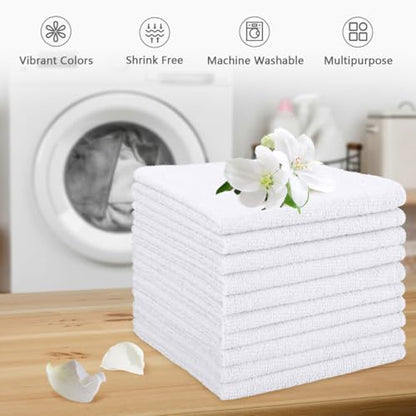 Orighty Wash Cloths, Face Towels 12x12 Inch 20 Pack | Soft Quick-drying White Washcloths, Multi-Purpose Microfiber Face Cloths for Bathroom, Gym, Spa, Hotel, Travel - color: White