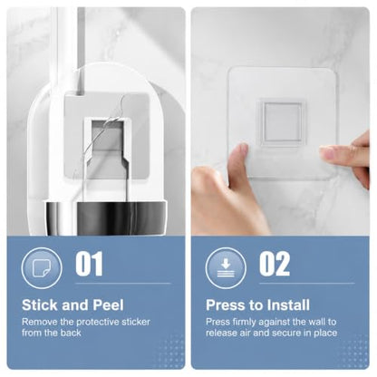 Gray Disposable Toilet Brush System with 24 Refill Heads, Hygienic Cleaning Wand with Wall Mount Holder, Bathroom Essentials for Home and RV