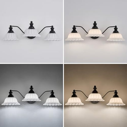 XIEDUN Black 3 Light Vanity Light Modern Bathroom Vanity Light Fixture - color: Black and White, size: 3 Light