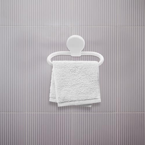COHEALI 2pcs Adhesive Towel Rings No Drill Hand Towel Holders for Bathroom Kitchen Wall Mounted Space Saving Self Adhesive for Home Decor