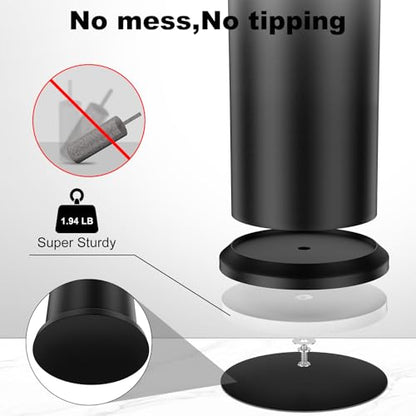 Black Toilet Brush and Holder，Extra Long Handled Toilet Brush for Bathroom，Stainless Steel Heavy Duty Toilet Bowl Brush,Removable Inner Bowl,Deep Cleaning Dense Bristles Cleaner Brush -Space Saving - color: Black