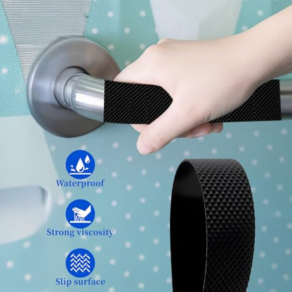 1 Rolls Rubber Grip Tape, 0.8In x 16Ft Ultra-Thin Strong Adhesive Tape | Anti-Slip Waterproof Heat Resistant Wear-Resistant Cushion Pad, Makes Handles & Contact Surfaces Safer with Grip and Comfort