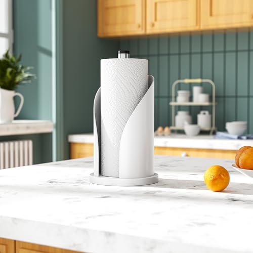 Toilet Paper Towel Holder, Stainless Steel Freestanding Bathroom Tissue Organizer, Rolls Storage Holder, Paper Towel Dispenser for Bathroom Kitchen (White S) - color: White S