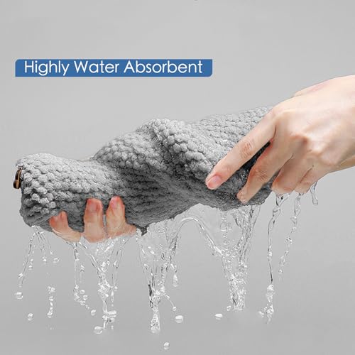 4 Pack Quick to Dry Hand Towels Microfiber 14 x 30 Inches | Highly Absorbent Towels Perfect for Bathroom & Kitchen Shower, Spa, Hand Towel (Gray)