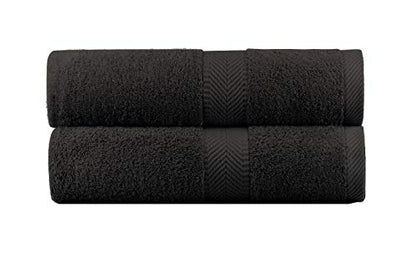 BY LORA 2-Pack Oversized Bath Sheets, Terry Cotton Hotel Large Towels, Charcoal - color: Charcoal, size: Bath Sheet 2-Pack