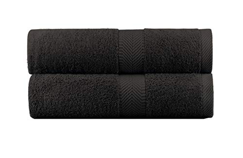 BY LORA 2-Pack Oversized Bath Sheets, Terry Cotton Hotel Large Towels, Charcoal - color: Charcoal, size: Bath Sheet 2-Pack