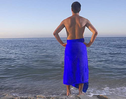 MYLSMPLE Luxury Microfiber Bath Towel Extra Large Bath Sheet Blue Beach Towel Fast Drying Hotel Bathroom Towel (36 Inch X 72 Inch, Dark Blue) - color: Dark Blue