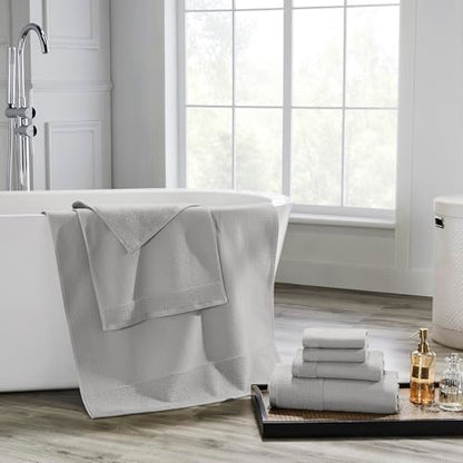Modern Threads Waffle-Rib 6-Piece Towel Set – Premium Cotton Bath Towels, Ultra-Absorbent & Soft, Elegant Waffle Texture for Bathroom & Spa, Oyster - color: Oyster