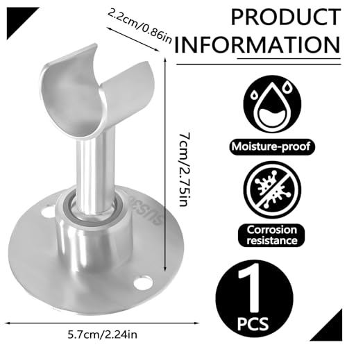 ASTIMESA 304 Stainless Steel 360° Adjustable Shower Head Holder for Wall, Silver Handheld Shower Wand Holder Wall Mount, Metal Brushed Finish Sprayer Bracket for Bathroom
