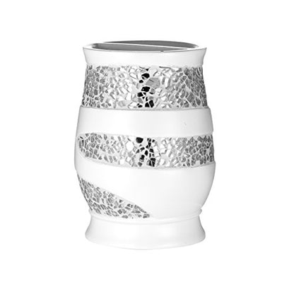 Zahari Home Sinatra Bath Tooth Brush Holder Modern Tooth Brush and Toothpaste Holder, White - color: White, size: 4.25" x 3" x 3" Tooth Brush Holder