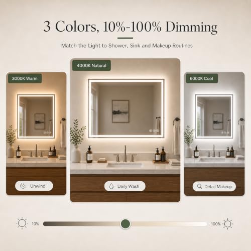 Snowdool 77 x 36 in RGB LED Bathroom Mirror, Front and Backlit, Anti-Fog | 8 RGB Backlight Modes, 3 Front Light Colors, Anti-Fog, Tempered Glass - size: 77"L x 36"W