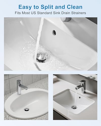 Bathroom Sink Stopper, 1PC Universal Bathroom Sink Drain Strainer, Pop Up Drain for Bathroom Sink, Sink Plug Hair Catcher, Pop-Up Drain Stopper with Removable Hair Catcher, Fit 1.18"-2.17"