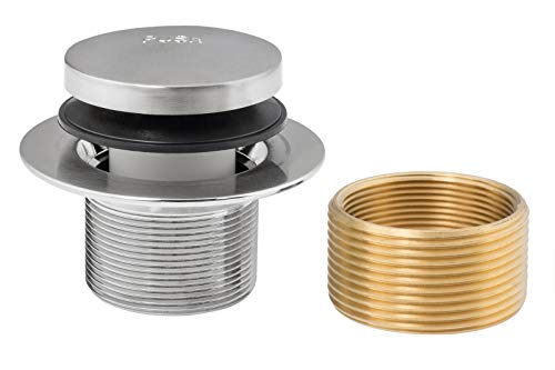 Tip-Toe Tub Trim Set with Two-Hole Overflow Faceplate, Replacement Bath Drain Trim Kit with 2-Hole Overflow Faceplate and Universal Fine/Coarse Thread (Brushed Nickel) - color: Brushed Nickel