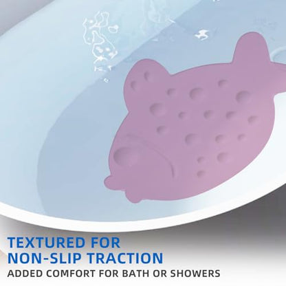 Non-Slip Bathtub Mat ZHICHENG Soft Rubber Bathroom Bathmat with Strong Suction Cups (Pink) - color: Pink