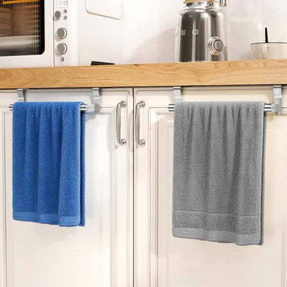 STWWO Over Cabinet Towel Holder, Brushed Dish Towel Rack Bars for Kitchen | 2 Pack Stainless Steel Over The Cabinet Towel Rack, for Kitchen Cabinet Doors Towel Bars - color: Brushed Nickel