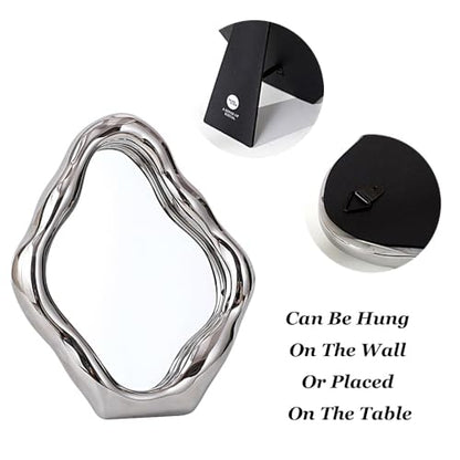 Ceramic Makeup Mirror, Desktop Vanity Mirror, Decorative Wall Mirror, Freestanding Movable Table Mirror