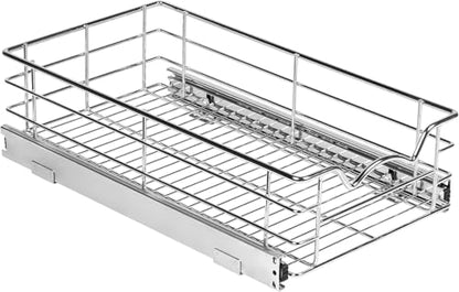 HOLDN’ STORAGE Pull Out Cabinet Organizer, Pantry Drawer, 11"W x 21"D x 5"H | Heavy-Duty Full-Extension, Roll Out Shelf for Pots, Pans & Under Sink Storage, Chrome, Require a 12.25"W Cabinet Opening - size: 11 Inch