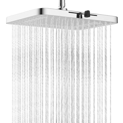 Hibbent 5 Spray Modes Shower Head, 13'' High Pressure Rain Shower Head, Large Rainfall Showerhead for Bathroom, High Flow Waterfall Fixed Showerheads with Adjustable Swivel Ball Joint, Silver - color: Silver, style: Square 13''