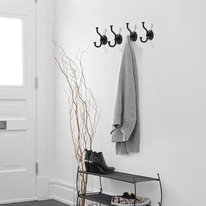 1 Pack 4-1/2 Inch Zinc Alloy Matte Black Towel Hooks | Solid Metal | Wall Mount | Robe Hooks | Coat Hooks | For Bathroom, Shower, Bedroom, Entryway | Bathroom Hardware Accessories - color: Black