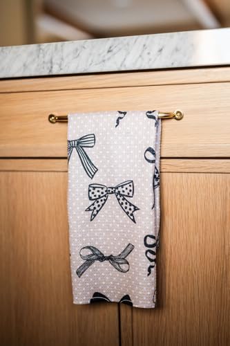 Kitchen Towels, Dish Towels for Kitchen, 2 Pc Kitchen Towel Set | Microfiber Waffle Towels, 16 x 26 inches, with Hanging Loops, Reusable Tea Towels, Cute Kitchen Towels - 2 Pack - color: Black and Beige and Navy Blue