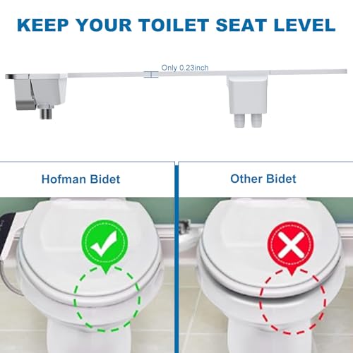 Ultra Slim Bidet Attachment for Toilet Seat, Dual Nozzle Rear and Feminine Wash, Self Cleaning Sprayer, Non Electric Bidet with Adjustable Water Pressure, Brass Inlet, Easy Installation - color: Chrome-11