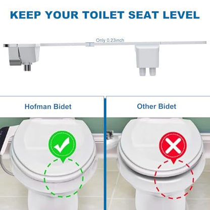 Ultra Slim Bidet Attachment for Toilet Seat, Dual Nozzle Rear and Feminine Wash, Self Cleaning Sprayer, Non Electric Bidet with Adjustable Water Pressure, Brass Inlet, Easy Installation - color: Chrome-11