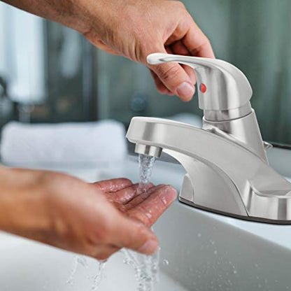 30-B410-AV-BN Watersense Certified Bathroom Sink Faucet, Brushed Nickel Single Handle (Pack of 4) - color: Brushed Nickel Single Handle, size: (Pack of 4)