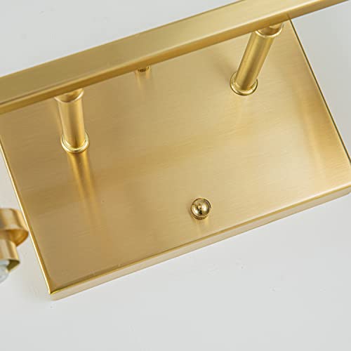 2-Lights Gold Bathroom Light Fixture, Brushed Brass Vanity Light with Clear Glass Shade, Modern Bath Wall Lights for Living Room, Hallway, Bedroom - color: Gold 2-Light