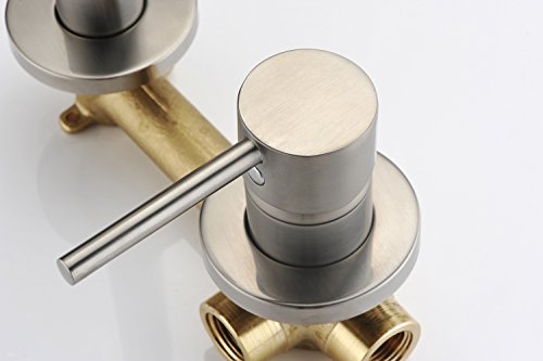 Sumerain Wall Mount Bathroom Faucets Brushed Nickel,Single Handle Wall Mount Faucet with Brass Rough-in Valve - color: Brushed Nickel, size: Right-Handed
