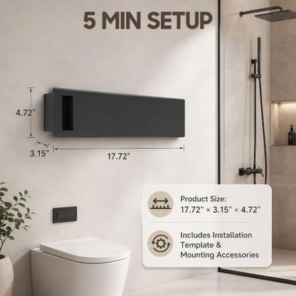 Towel Warmer, Fast Heating with Auto Shut-Off Timer, Wall Mounted Electric Heated Towel Rack with Timer, Plug-in/Hardwired Stainless Steel Towel Heater,Gun Grey