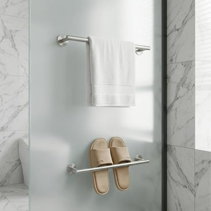 Self Adhesive Towel Bar,16" Brushed Nickel No Drill Bathroom,304SS Towel Rack - color: Brushed Nickel, size: 15.7 Inch