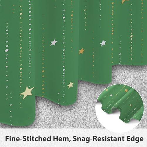 Starry Night Shower Curtain, Waterproof Shower Curtains for Bathroom, Cloth Star Shower Curtain Set with Hooks, Green Celestial Space Shower Curtains, 72x84 Inches - color: Starry Night - Green, size: 72"W x 84"L (Pack of 1)