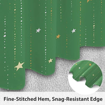 Starry Night Shower Curtain, Waterproof Shower Curtains for Bathroom, Cloth Star Shower Curtain Set with Hooks, Green Celestial Space Shower Curtains, 72x84 Inches - color: Starry Night - Green, size: 72"W x 84"L (Pack of 1)