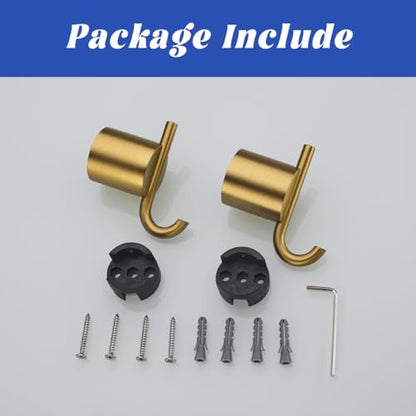 Champagne Bronze Wall Towel Hooks,Holder Waterproof Towel Hooks for Hanging Coat, Clothes, Wall Mount for Kitchen,SW-96068-8CB-2. - color: Double Hook-Champagne Bronze