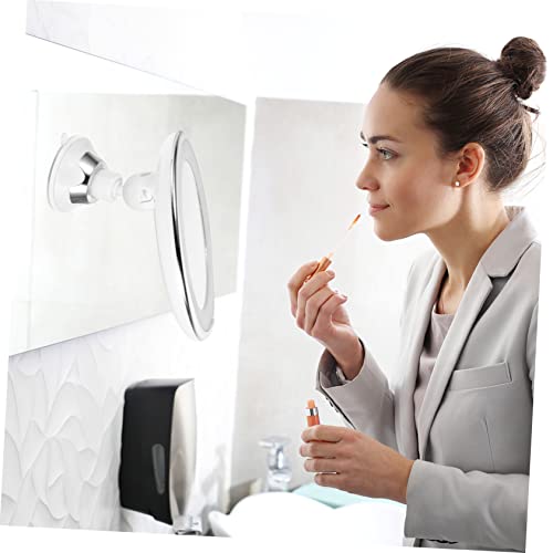 LED Lighted Makeup Mirror with Suction Cup Magnifying Vanity Mirror for Detailed Grooming for Travel and Home Use for Women