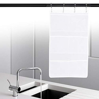 6 Pockets Mesh Shower Organiser Bathroom Over The Door Hanging Mesh Pockets Storage Bag Holder Hanging Caddy with Hooks Quick Dry Bathroom Storage Basket