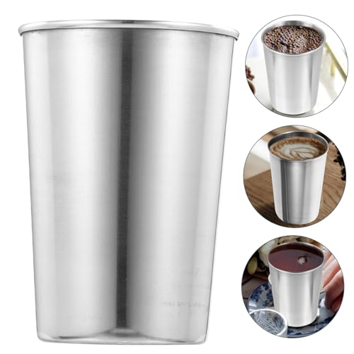 Stainless Steel Tumbler Cup Multi Use Drinkware for Water Juice and Mouthwash Easy to Clean Silver Finish for Home Parties and Travel - size: 8.50X6.00X6.00CM