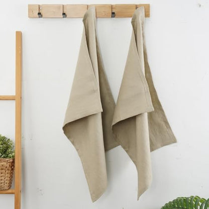 Linen Thick Kitchen Towels Set of 2-100% Linen Dish Towels with Hanging Loops, Super Soft Quick Dry Tea Towels Stonewashed and Handcrafted 17.7 x 23.6 Inch,Dark Apricot - color: Dark Apricot, size: Hand Towel