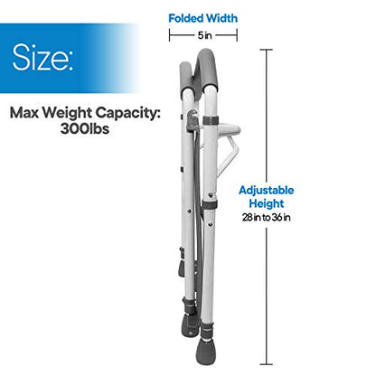 RMS Toilet Safety Frame & Rail - Foldable, Portable Bathroom Toilet Rail | Handrail Toilet Bars with Adjustable Height (White)