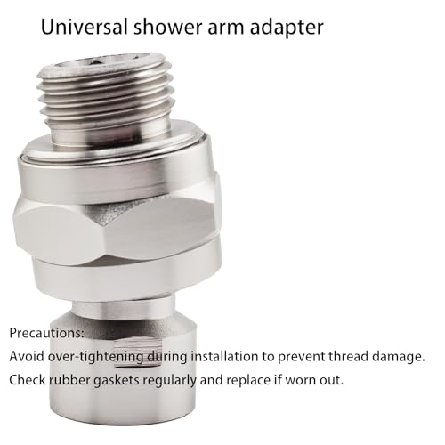 Swivel Shower Head Adapter, 360° Ball Joint Shower Adapter, Universal Leak-Proof Swivel Connector for Adjustable Showerhead, Universal shower arm adapter.(Brushed Nickel) - color: Brushed Nickel