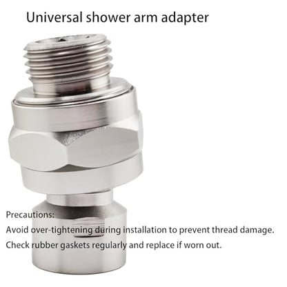 Swivel Shower Head Adapter, 360° Ball Joint Shower Adapter, Universal Leak-Proof Swivel Connector for Adjustable Showerhead, Universal shower arm adapter.(Brushed Nickel) - color: Brushed Nickel