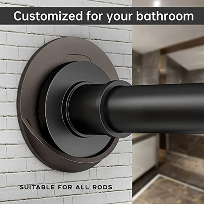 Shower Curtain Rod Holder 3M Adhesive | Heat Resistant | Waterproof | Max Load 60 lbs Shower Rod Retainer for Wall, 2 Pack, Bronze (Rod Not Included) - color: Bronze