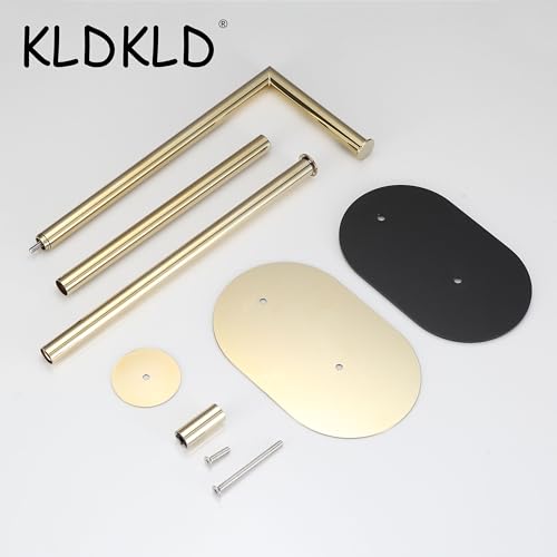 Gold Freestanding Toilet Paper Holder with Reserve for Bathroom with Weighted Base, Modern Tissue Roll Holder Stand - color: Gold
