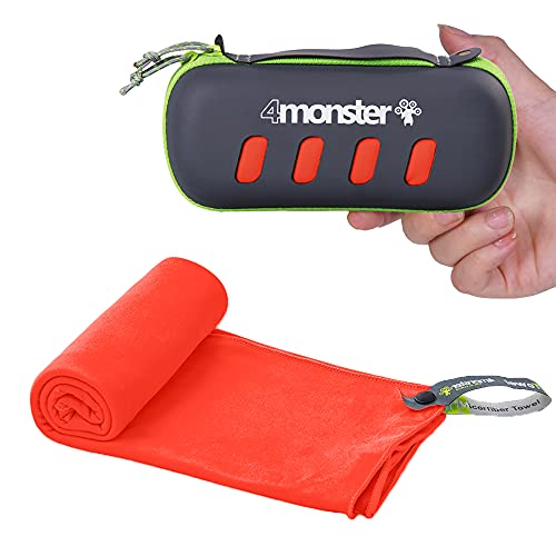 4Monster Camping Towel Super Absorbent-Quick Dry Microfiber Towel Ultra Compact & Soft-Travel Towel Lightweight for Backpacking,Hiking,Gym,Beach,Swimming,Yoga - color: Red, size: 48.00" x 24.00"
