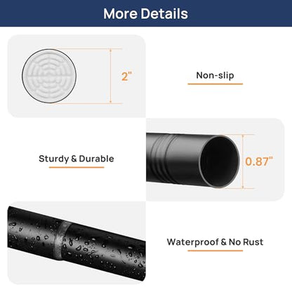 ENJOYBASICS 2 Pack Tension Curtain Rod, 32-78" Adjustable, Stable, Black | Secure Hold with Strong Spring & Non-Slip Ends, No-Drill, No Tools, Sag-Resistant, Waterproof, Fits Windows, Showers & Closet - color: Black, size: 32-78"
