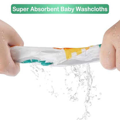 Baby Washcloths, 24Pack Baby Wash Cloths Extra Soft & Ultra Absorbent, Baby Towels and Washcloths Face Towels for Unisex Boys Girls Body, Washclothes Gentle on Sensitive Skin, 9x9 Lion - color: Lion