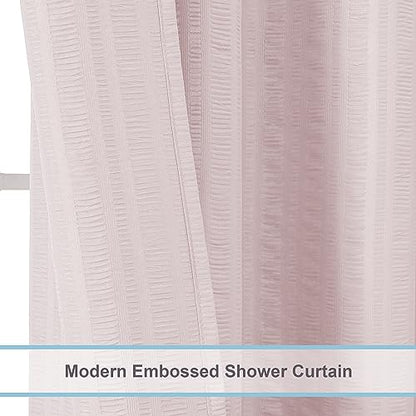 Aiyufeng Moga Stall Fabric Shower Curtain - Soft & Lightweight Small Shower Curtain with Texture for Narrow Stall Size, Machine Washable, 36" Wx72 L, Pink - color: Pink, size: 36"W x 72"L (Pack of 1)