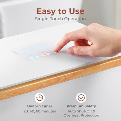 SereneLife Luxury Rectangle Towel Warmer - Spa & Bathroom Heater with Custom Fragrance, Auto Shut-Off, Fits 2 large Towels, Blankets, Bathrobes, PJ's - Perfect Gift for Him & Her (Natural Wood) - color: Natural Wood