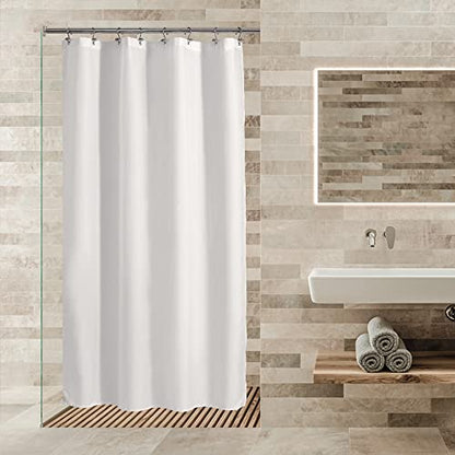 ALYVIA SPRING 48x72 Stall Waterproof Fabric Shower Curtain or Liner White | 2 Magnets, Soft Cloth & Hotel Quality, Machine Washable, Light-Weight, Stall Size - color: White, size: 48"W x 72"L (Pack of 1)